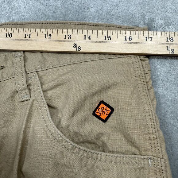 Wrangler Advanced Comfort Jeans Men’s 33x34 Tan Cotton Fire Resistance Carpenter - Picture 5 of 12